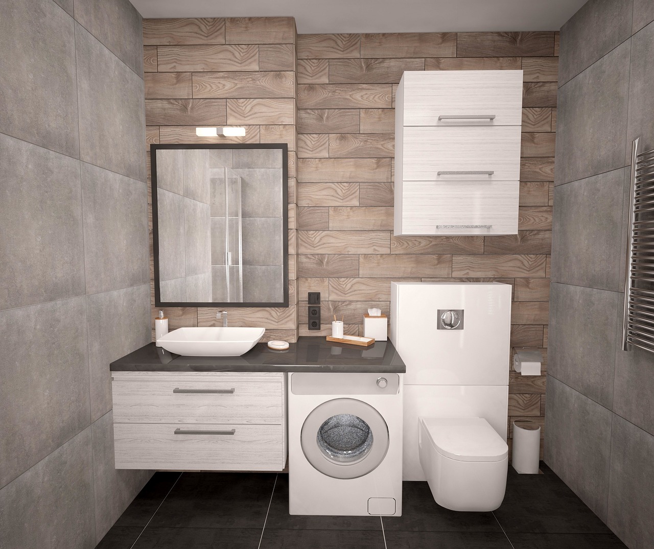 Come nascondere la lavatrice in bagno